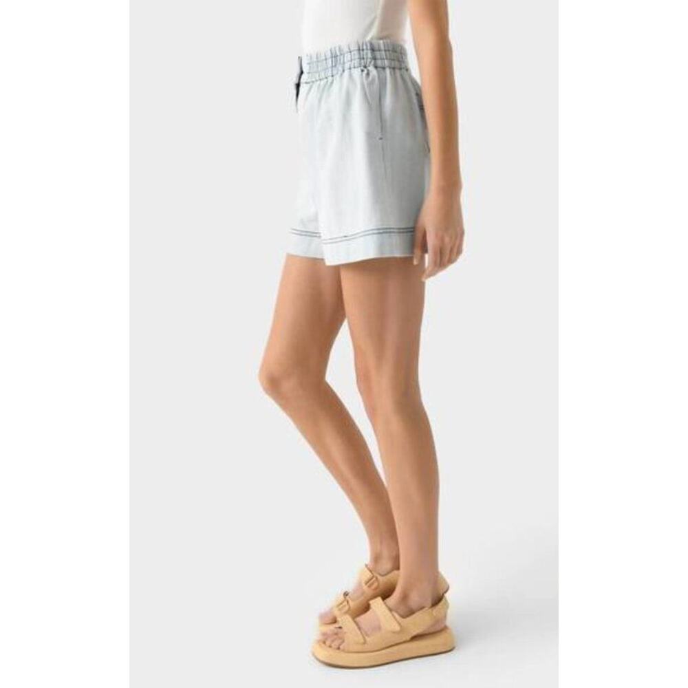 HUNTER BELL Sz S Small Light Denim Aspen Shorts Elastic Waist High Rise k - Picture 10 of 11